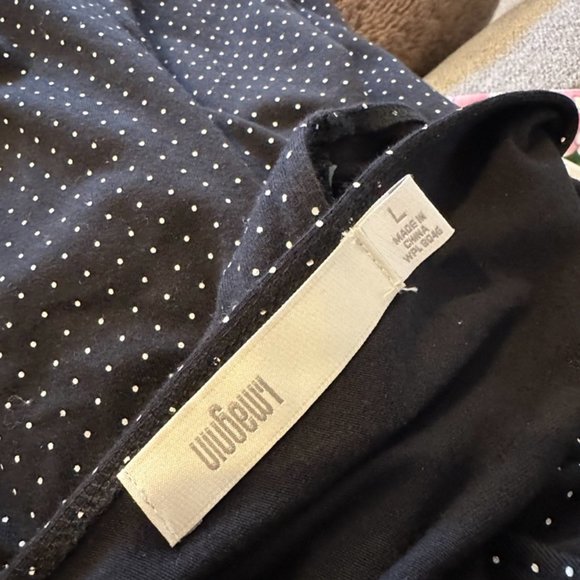 L. Magnin v-nexk, sleveless, polka dot maxi dress size Large  (B03) - Picture 7 of 7